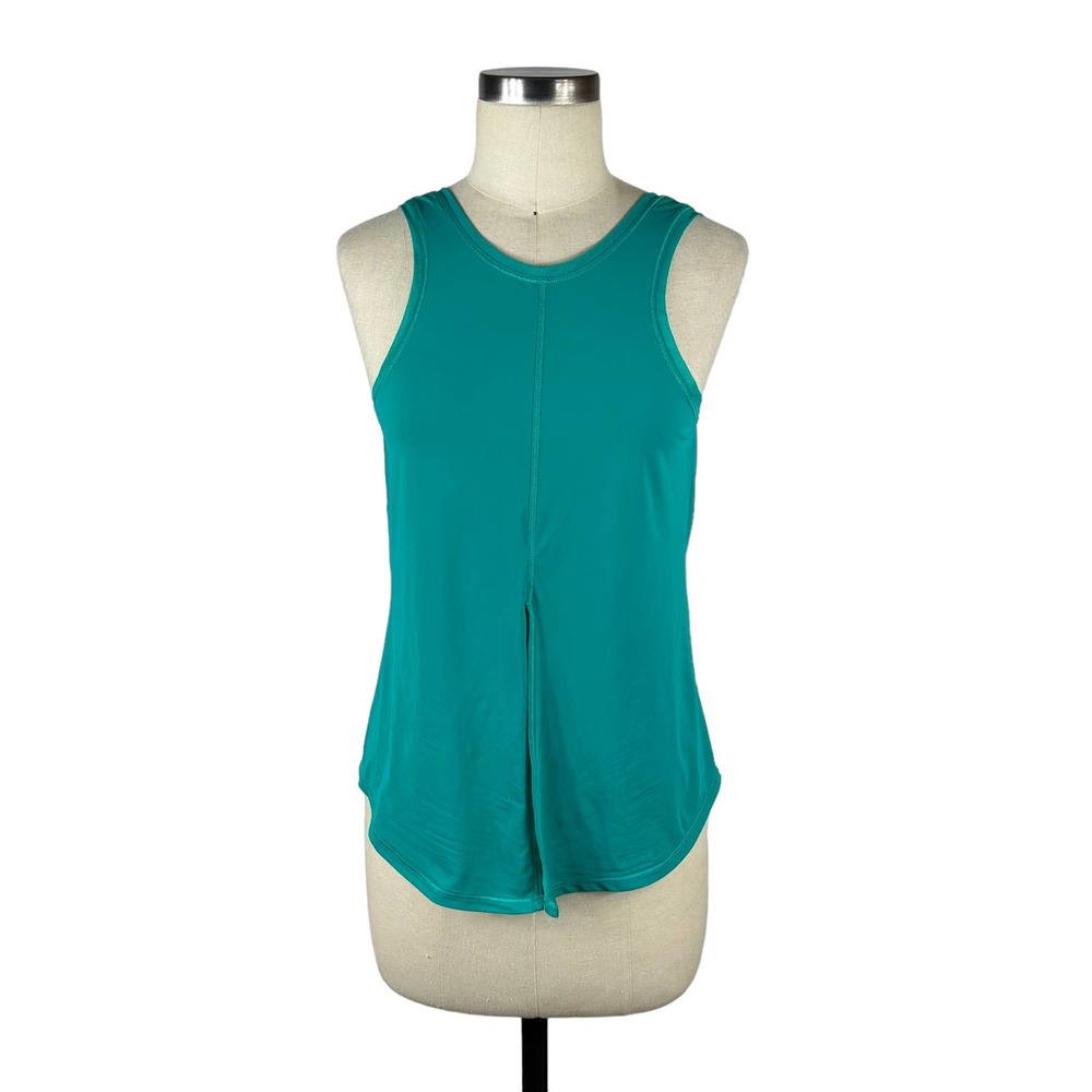LULULEMON Teal Green Reversible Tank Top Front Tie Split Yoga Gym
